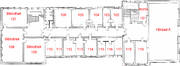 Raumplan des Instituts für Mathematik